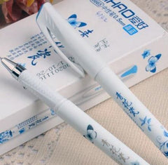 Vintage Retro Chinese Style Gel Pen Blue and White