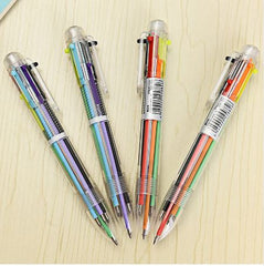 Creative Six Color Ball Point Pen School Office Supply