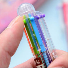 Creative Six Color Ball Point Pen School Office Supply