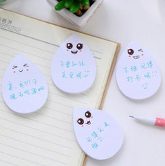 Water Drop Face Smiley Memo Pad