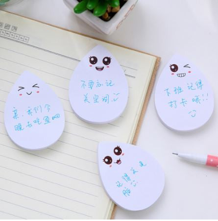 Water Drop Face Smiley Memo Pad